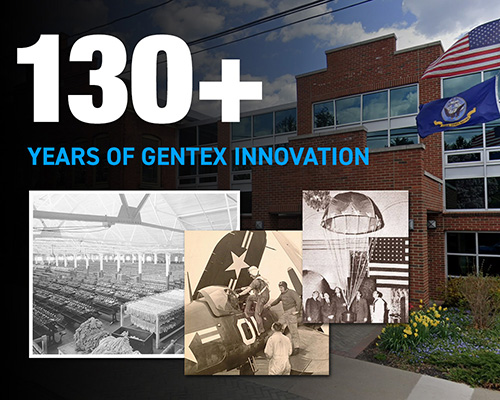 Historic and present-day Gentex imagery highlighting more than 130 years of innovation.